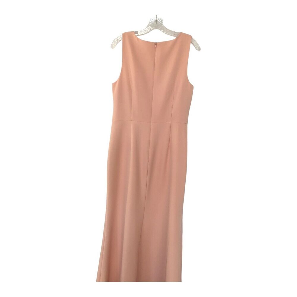 Eliza J‎ Sleeveless Pink Cross Bodice Cascading Ruffle Maxi Gown w/Split Size 12 - Picture 8 of 16